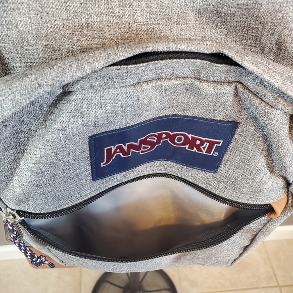Jansport Cool Student Gray Letterman Backpack - Picture 4 of 8